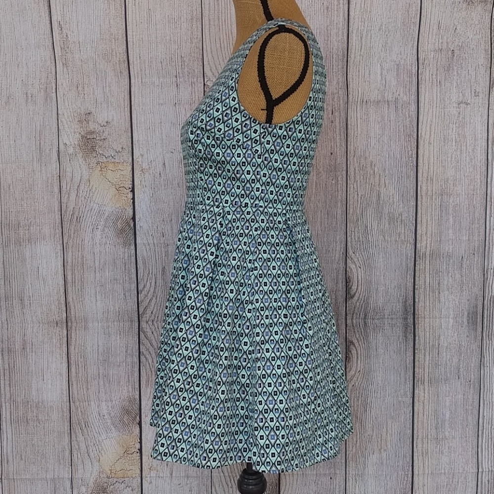 Forever21 Crew Neck Fit & Flare Blue Sundress Sz S - Picture 3 of 7